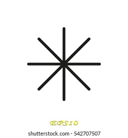 snowflake icon, vector illustration eps10