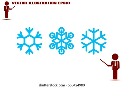 snowflake icon vector illustration eps10. Isolated badge for website or ap.