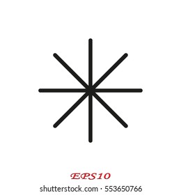 snowflake icon, vector illustration eps10