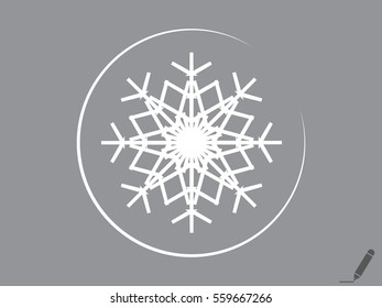 snowflake icon, vector illustration eps10