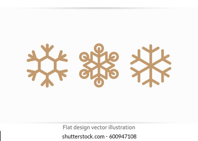 snowflake icon vector illustration eps10. Isolated badge for website or ap.
