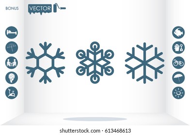 snowflake icon vector illustration eps10. Isolated badge for website or ap.