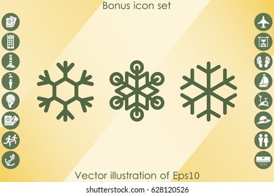 snowflake icon vector illustration eps10. Isolated badge for website or ap.