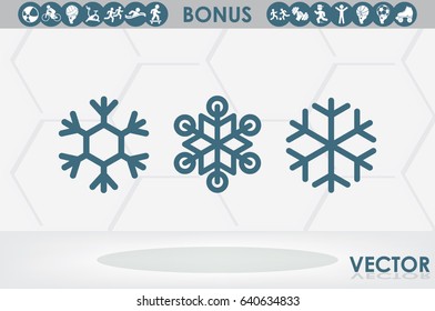 snowflake icon vector illustration eps10. Isolated badge for website or ap.