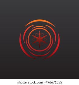 Snowflake icon. Vector illustration. Snowflake in a fiery wheel, circulation. Your company logo.