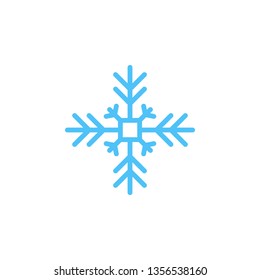 Snowflake Icon Vector Illustration in Flat Style for Any Purpose