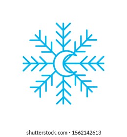 Snowflake icon vector illustration isolated on white background. Snowflake Winter in trendy design style. Snowflake vector icon modern and simple flat symbol for website logo, app design. EPS 10