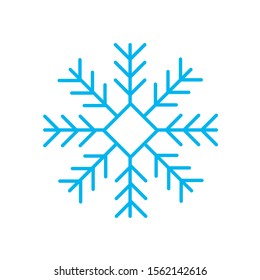 Snowflake icon vector illustration isolated on white background. Snowflake Winter in trendy design style. Snowflake vector icon modern and simple flat symbol for website logo, app design. EPS 10