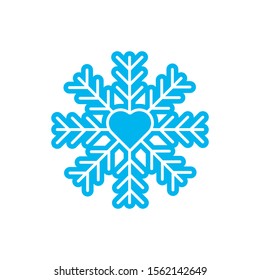 Snowflake icon vector illustration isolated on white background. Snowflake Winter in trendy design style. Snowflake vector icon modern and simple flat symbol for website logo, app design. EPS 10