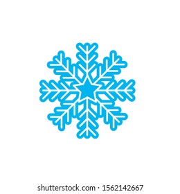 Snowflake icon vector illustration isolated on white background. Snowflake Winter in trendy design style. Snowflake vector icon modern and simple flat symbol for website logo, app design. EPS 10