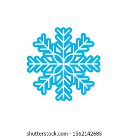 Snowflake icon vector illustration isolated on white background. Snowflake Winter in trendy design style. Snowflake vector icon modern and simple flat symbol for website logo, app design. EPS 10