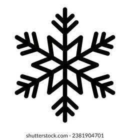 Snowflake icon. Vector illustration. Isolated object on white background.