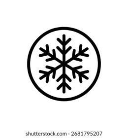 Ilustração do vetor do ícone de floco de neve isolada no fundo branco 