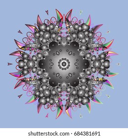 Snowflake Icon. Snowflake Vector illustration. Snowflake isolated on lilac background. Mandala.