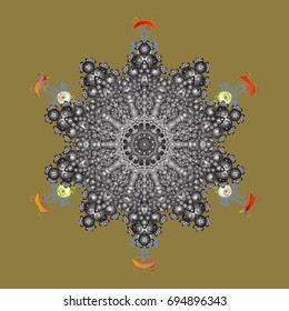 Snowflake Icon. Snowflake Vector illustration. Snowflake isolated on colorful background. Winter mandala.