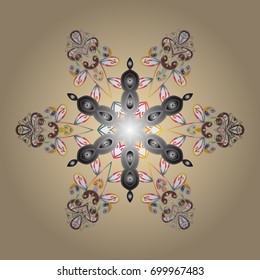 Snowflake Icon. Snowflake Vector illustration. Snowflake isolated on colorful background. Winter star mandala.