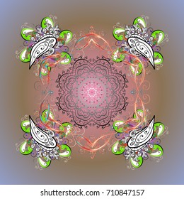 Snowflake Icon. Snowflake Vector illustration. Snowflake isolated on brown background. Winter mandala.
