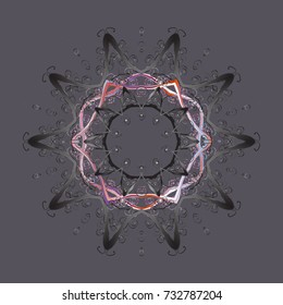 Snowflake Icon. Vector illustration. Snowflake isolated on gray, neutral and brown colors. Winter snowflake.