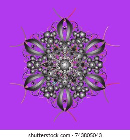 Snowflake Icon. Vector illustration. Snowflake Vector illustration. Snowflake isolated on violet, gray and brown colors.