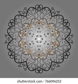 Snowflake Icon. Vector illustration. Snowflake isolated on gray, brown and neutral colors. Vector illustration.
