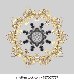 Snowflake Icon. Vector illustration. Vector illustration. Snowflake isolated on gray, beige and brown colors.