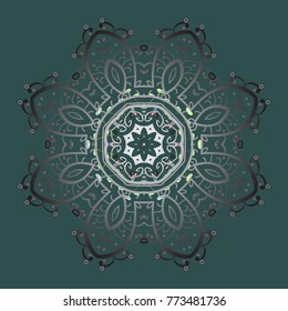 Snowflake Icon. Vector illustration. Snowflake isolated on blue, gray and brown colors. Vector illustration.