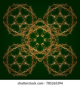 Snowflake Icon. Vector illustration. Snowflake isolated on green and yellow colors. Vector illustration.