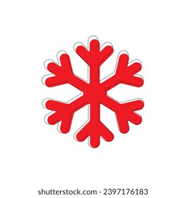 Ilustración vectorial de icono de copo de nieve sobre fondo blanco. elemento de Navidad