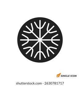 Ilustración vectorial del icono del copo de nieve. Símbolo del copo de nieve aislado en el fondo blanco