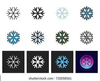 Snowflake Icon Vector Isolated