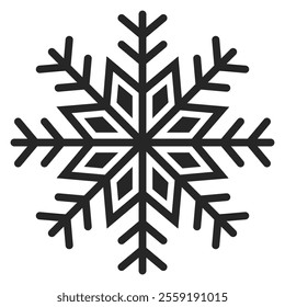 Snowflake icon vector isolated on white background.