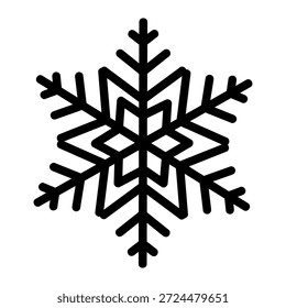 Snowflake Icon Vector Isolated on White Background