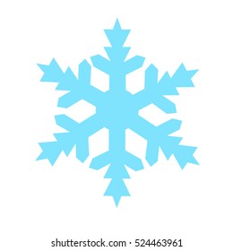 Floco de neve ícone vetor isolado em fundo azul.
