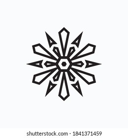 Símbolo aislado del vector del icono de copo de nieve.