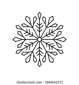 Símbolo aislado del vector del icono de copo de nieve.