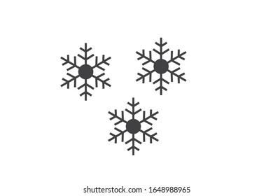 Vector de icono de copo de nieve sobre fondo blanco 