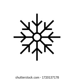 Vector de icono de copo de nieve sobre fondo blanco