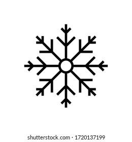 Vector de icono de copo de nieve sobre fondo blanco