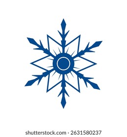 Vector del icono del copo de nieve sobre fondo blanco