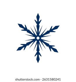 Vector del icono del copo de nieve sobre fondo blanco