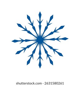 Vector del icono del copo de nieve sobre fondo blanco
