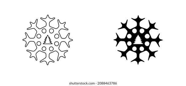 Snowflake icon vector. Sign design isolated on a white background.