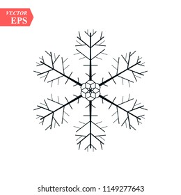 snowflake icon, vector snowflake sign, isolated snowflake symbol eps10