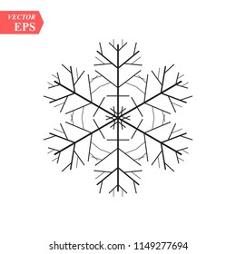 snowflake icon, vector snowflake sign, isolated snowflake symbol eps10