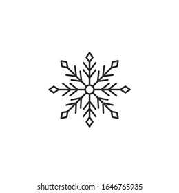 snowflake Icon vector sign isolated for graphic and web design. snowflake symbol template color editable on white background.