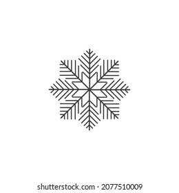 icono de copo de nieve, signo de copo de nieve vectorial, símbolo de copo de nieve aislado