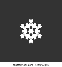 snowflake icon vector. snowflake sign on black background. snowflake icon for web and app
