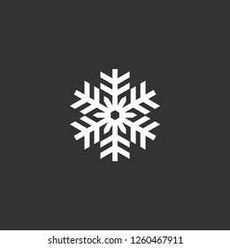 snowflake icon vector. snowflake sign on black background. snowflake icon for web and app