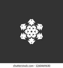 snowflake icon vector. snowflake sign on black background. snowflake icon for web and app