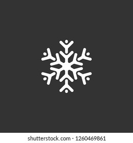 snowflake icon vector. snowflake sign on black background. snowflake icon for web and app